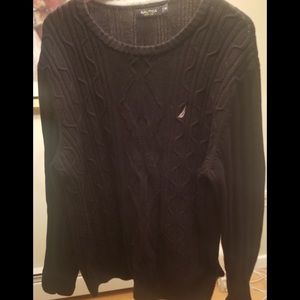 Navy Blue Nautica Engineered Cable Sweater